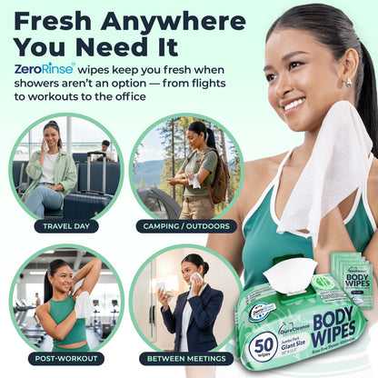 XL Women Body Wipes (9" x 12") + Travel Size Bonus