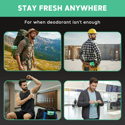 Deodorant Wipes for Men On-the-Go Fresh Scent Cleansing Wipes, 60 Count