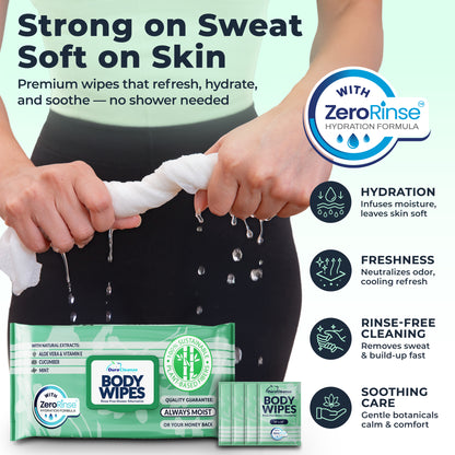 XL Women Body Wipes (9" x 12") + Travel Size Bonus