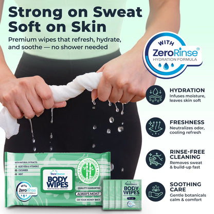 Sensitive Skin XL Body Wipes (10" x 11.5") + Travel Size Bonus