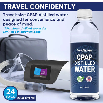Distilled Water for CPAP Machines - Travel Size Bottles 20oz each