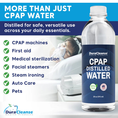 Distilled Water for CPAP Machines - Travel Size Bottles 20oz each