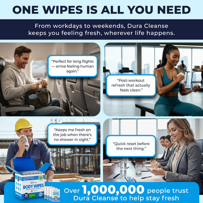 Everyday Clean On-the-Go 20 Count Body Wipes (10" x 10") - Travel Size