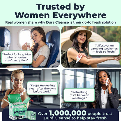 Women On-the-Go 20 Count Body Wipes (10" x 10") - Travel Size