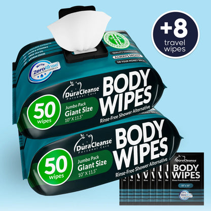 Maximum Cleaning Power XL Body Wipes (10" x 11.5") + Travel Size Bonus