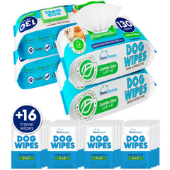 Dog Wipes for Paws Butt and Ears and Travel Pet Wipes - 8" x 8" Large Dog Grooming Bath Wipes - Hypoallergenic, Extra Thick Cleaning Deodorizing Puppy Wipes for Dogs, Cats, Pets