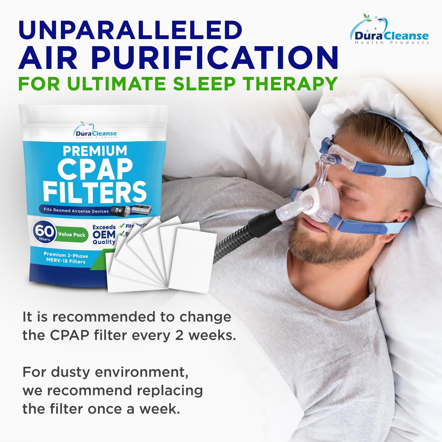 CPAP Filters - MERV 18 Ultra-Filtration - 60-Pack AirSense 10