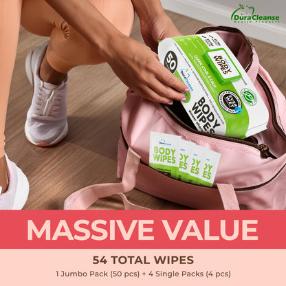 XL Women Body Wipes (9" x 12") + Travel Size Bonus