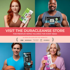 DuraCleanse XL Women Body Wipes (9" x 12") + Travel Size Bonus