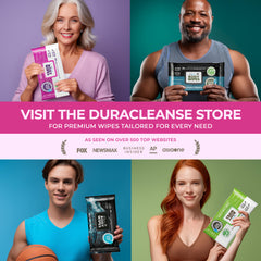 DuraCleanse XL Elderly Body Wipes (9" x 12") + Travel Size Wipes Bonus