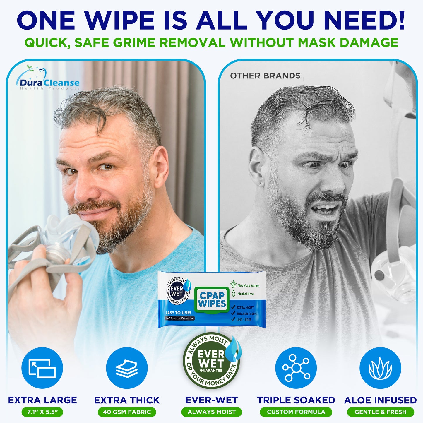 CPAP Mask Wipes - (Pack + Travel)