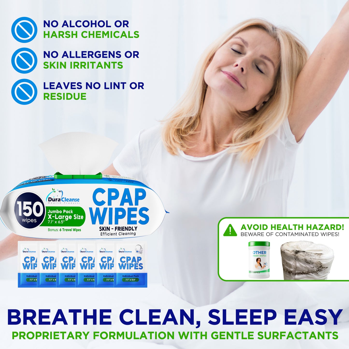 CPAP Mask Wipes - (Pack + Travel)