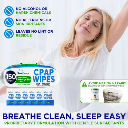CPAP Mask Wipes - (Pack + Travel)