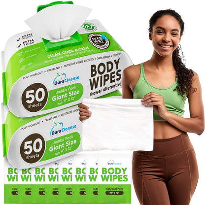 XL Women Body Wipes (9" x 12") + Travel Size Bonus