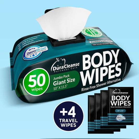 Maximum Cleaning Power XL Body Wipes (10" x 11.5") + Travel Size Bonus