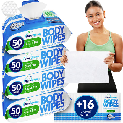 XL Universal Body Wipes (9" x 12") + Travel Size Bonus