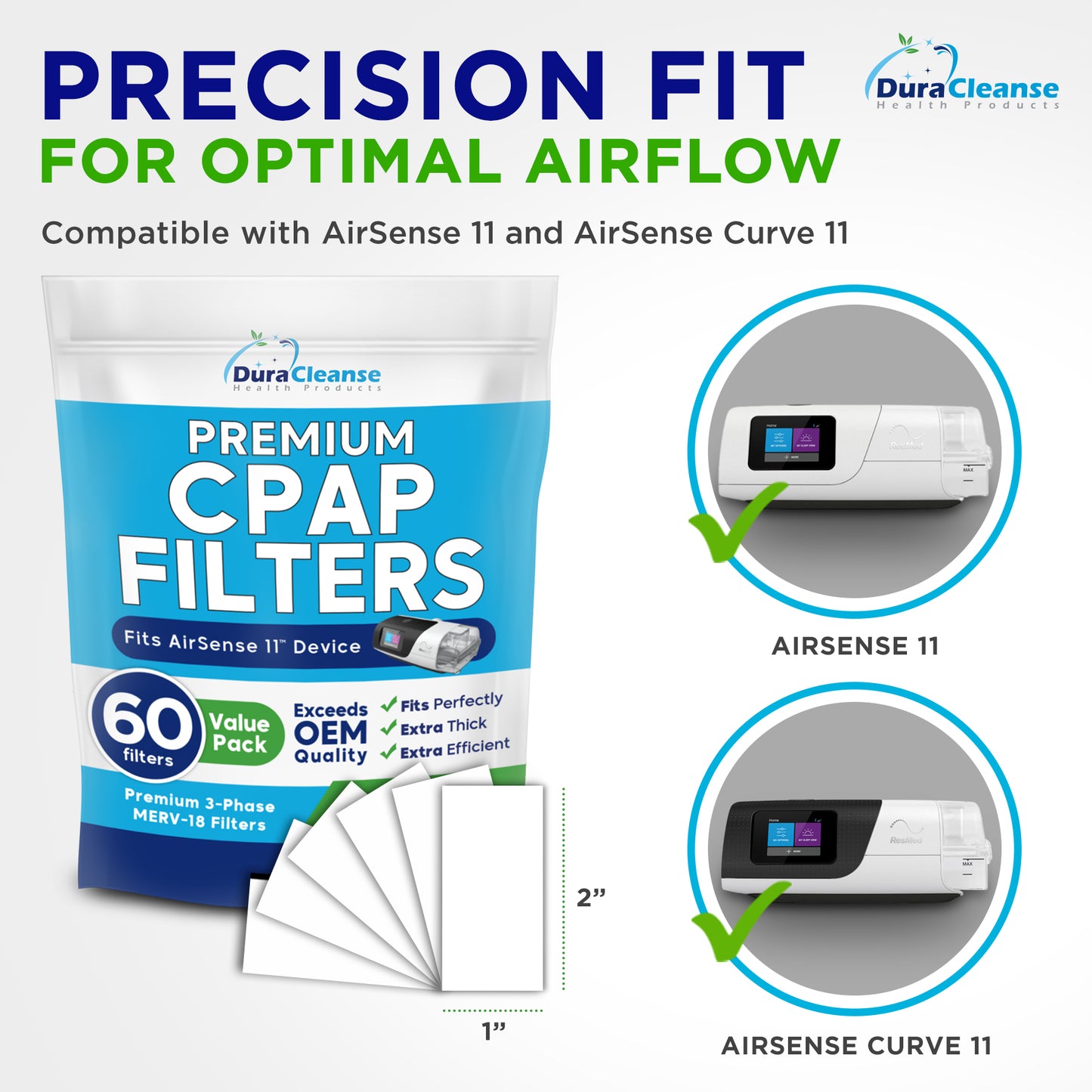CPAP Filters - MERV 18 Ultra-Filtration - 60-Pack AirSense 11