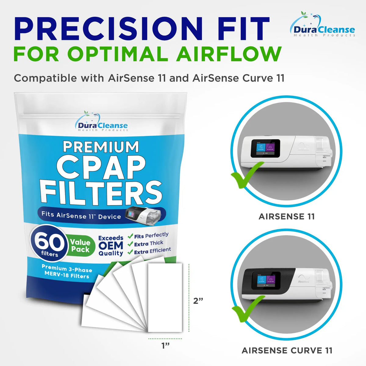 CPAP Filters - MERV 18 Ultra-Filtration - 60-Pack AirSense 11