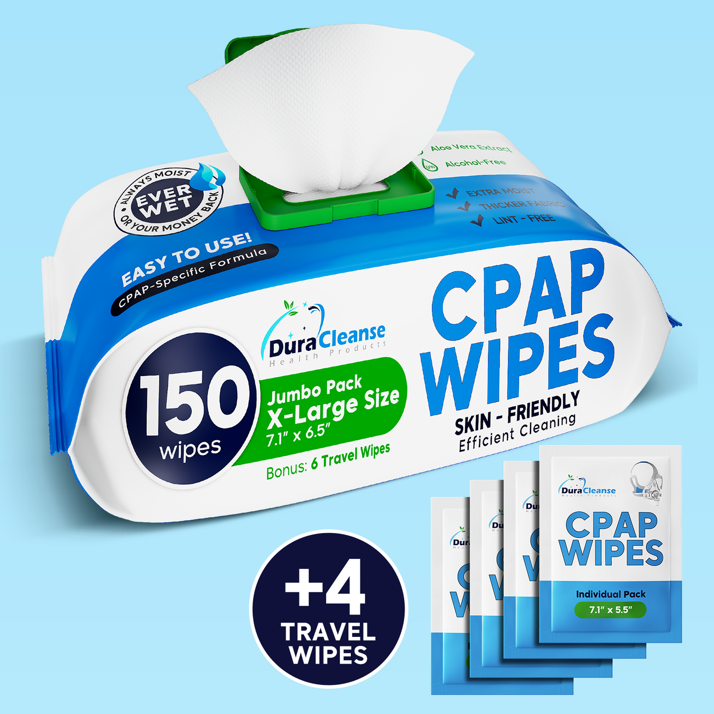 CPAP Mask Wipes - (Pack + Travel)