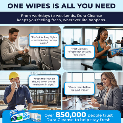 XL Universal Body Wipes (10" x 11.5") + Travel Size Bonus