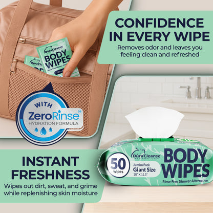 XL Women Body Wipes (9" x 12") + Travel Size Bonus