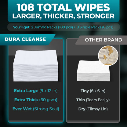 XL Men Body Wipes (9" x 12") + Travel Size Bonus