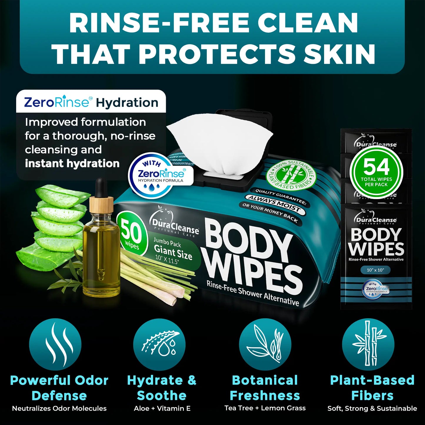Maximum Cleaning Power XL Body Wipes (10" x 11.5") + Travel Size Bonus