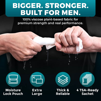 Maximum Cleaning Power XL Body Wipes (10" x 11.5") + Travel Size Bonus