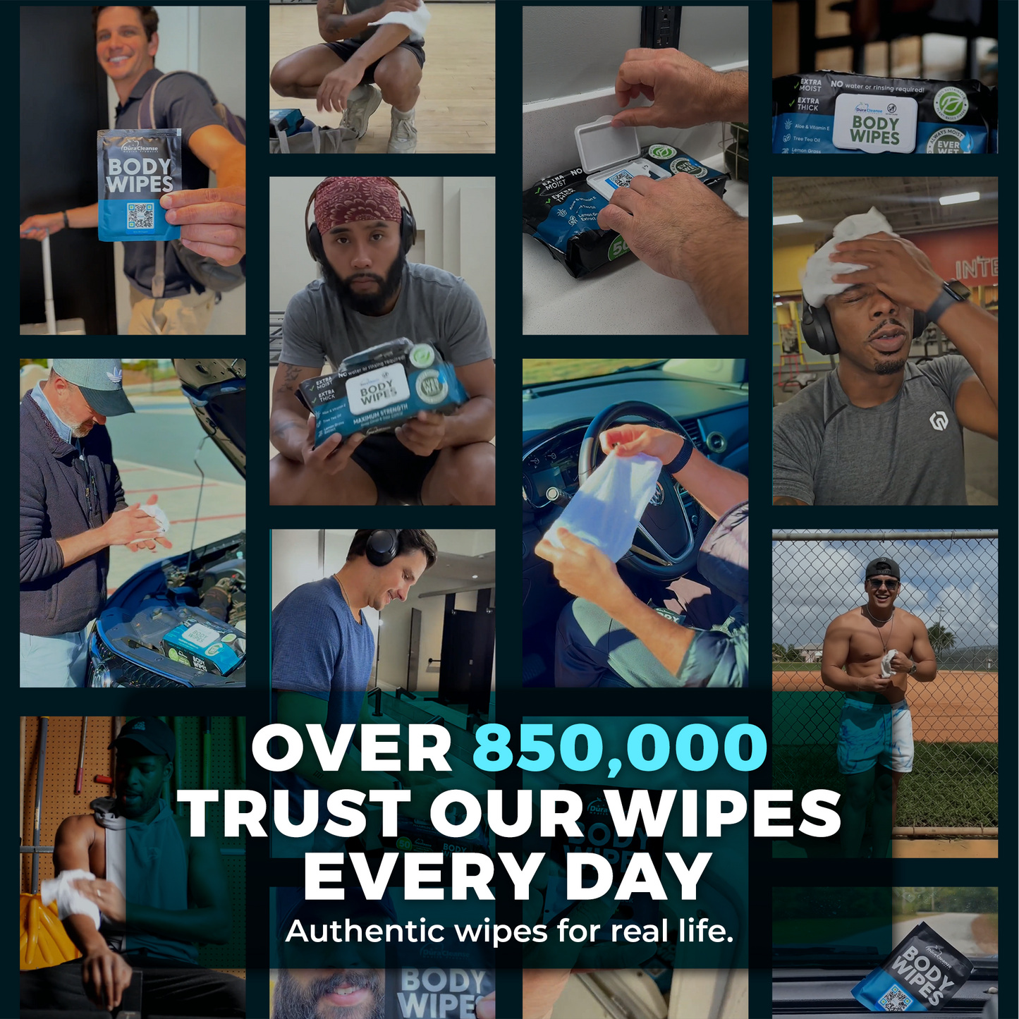 XL Men Body Wipes (9" x 12") + Travel Size Bonus