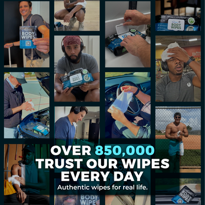XL Men Body Wipes (9" x 12") + Travel Size Bonus