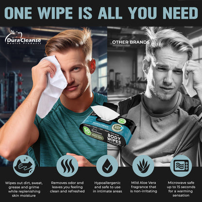 XL Men Body Wipes (9" x 12") + Travel Size Bonus