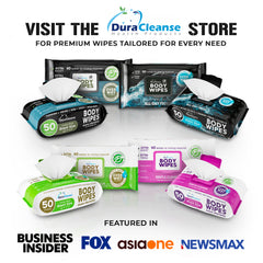 DuraCleanse XL Men Body Wipes (9" x 12") + Travel Size Bonus