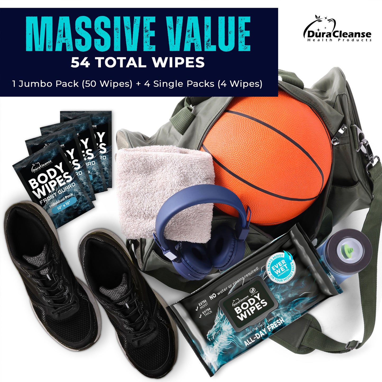 XL Young Men Body Wipes + Travel Size Bonus