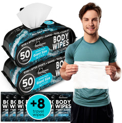 DuraCleanse XL Young Men Body Wipes + Travel Size Bonus