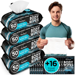 DuraCleanse XL Young Men Body Wipes + Travel Size Bonus