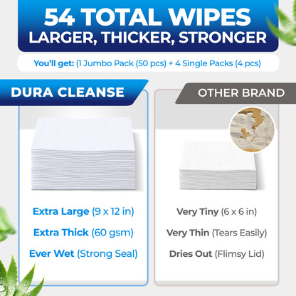XL Universal Body Wipes (9" x 12") + Travel Size Bonus