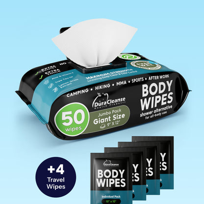 XL Men Body Wipes (9" x 12") + Travel Size Bonus