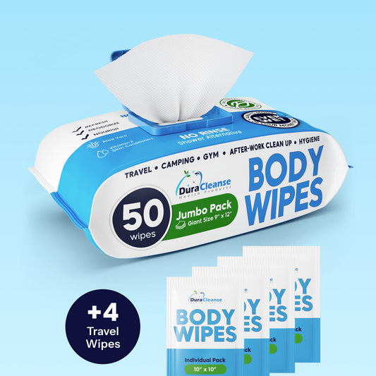 XL Universal Body Wipes (9" x 12") + Travel Size Bonus